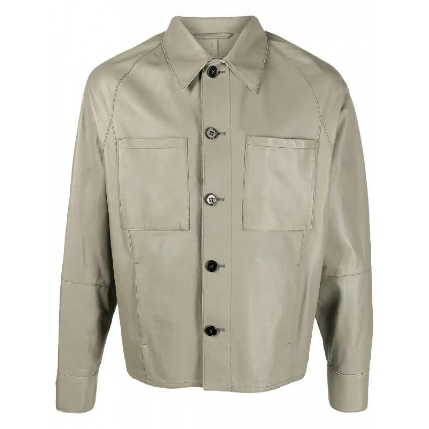long-sleeve leather jacket