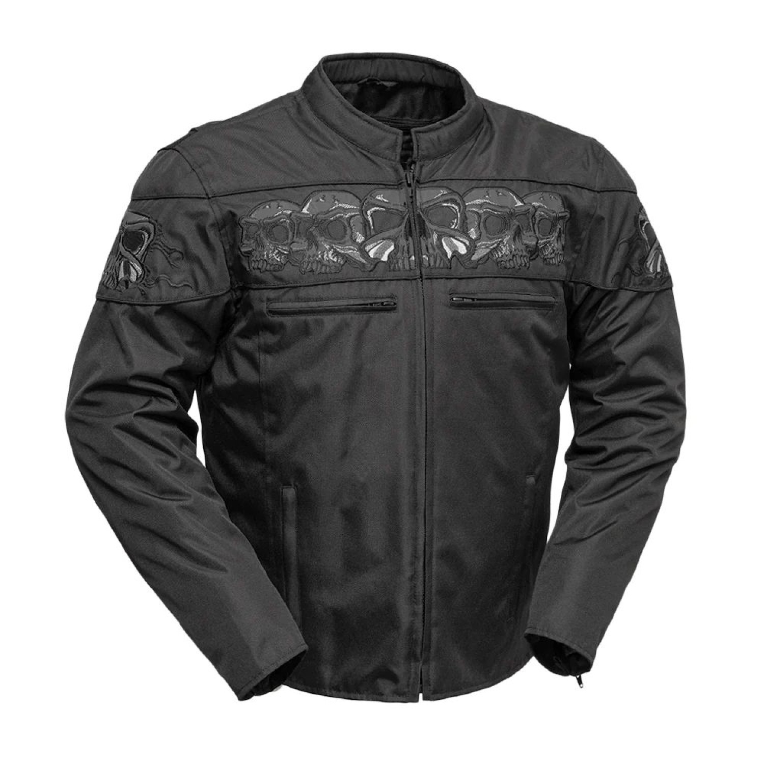  Skulls Men's Motorcycle Leather Jacket 