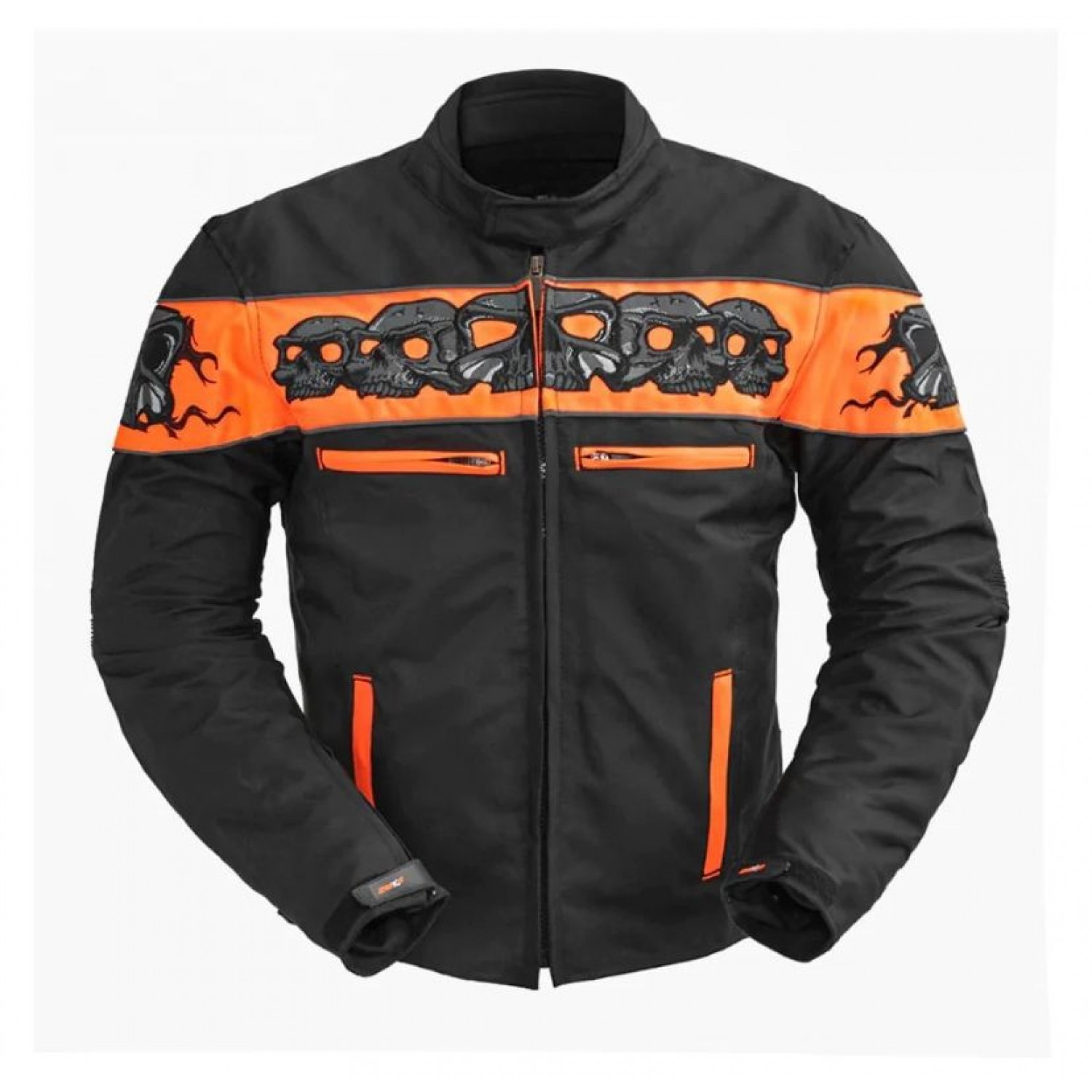  Skulls Men's Motorcycle Leather Jacket 