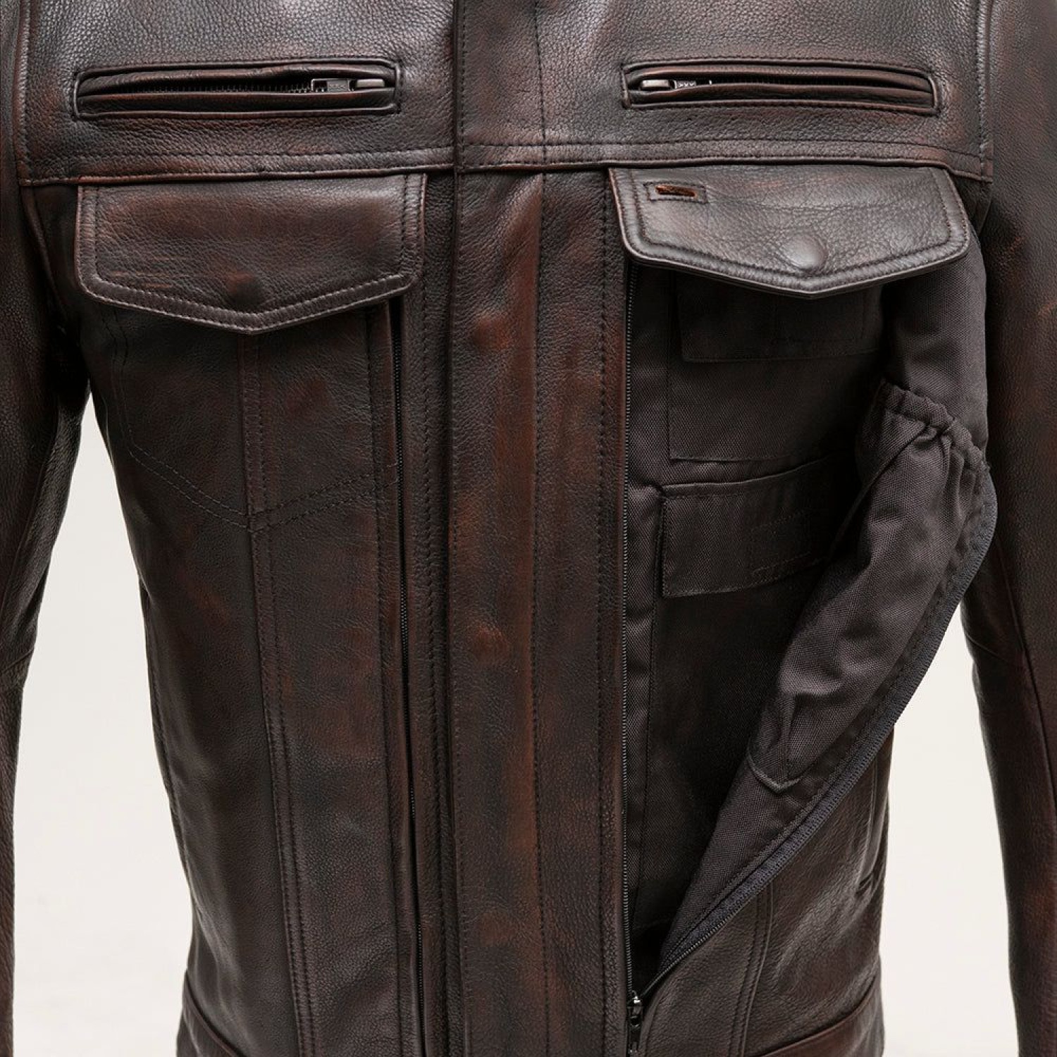 Men's Motorcycle Leather Jacket  Copper 