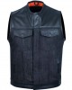 Leather and Denim Combo Biker Gilet Vest