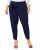 Paperbag Waist  Leather Trim Pants