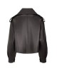 OVERSIZED LEATHER JACKET IN BLACK