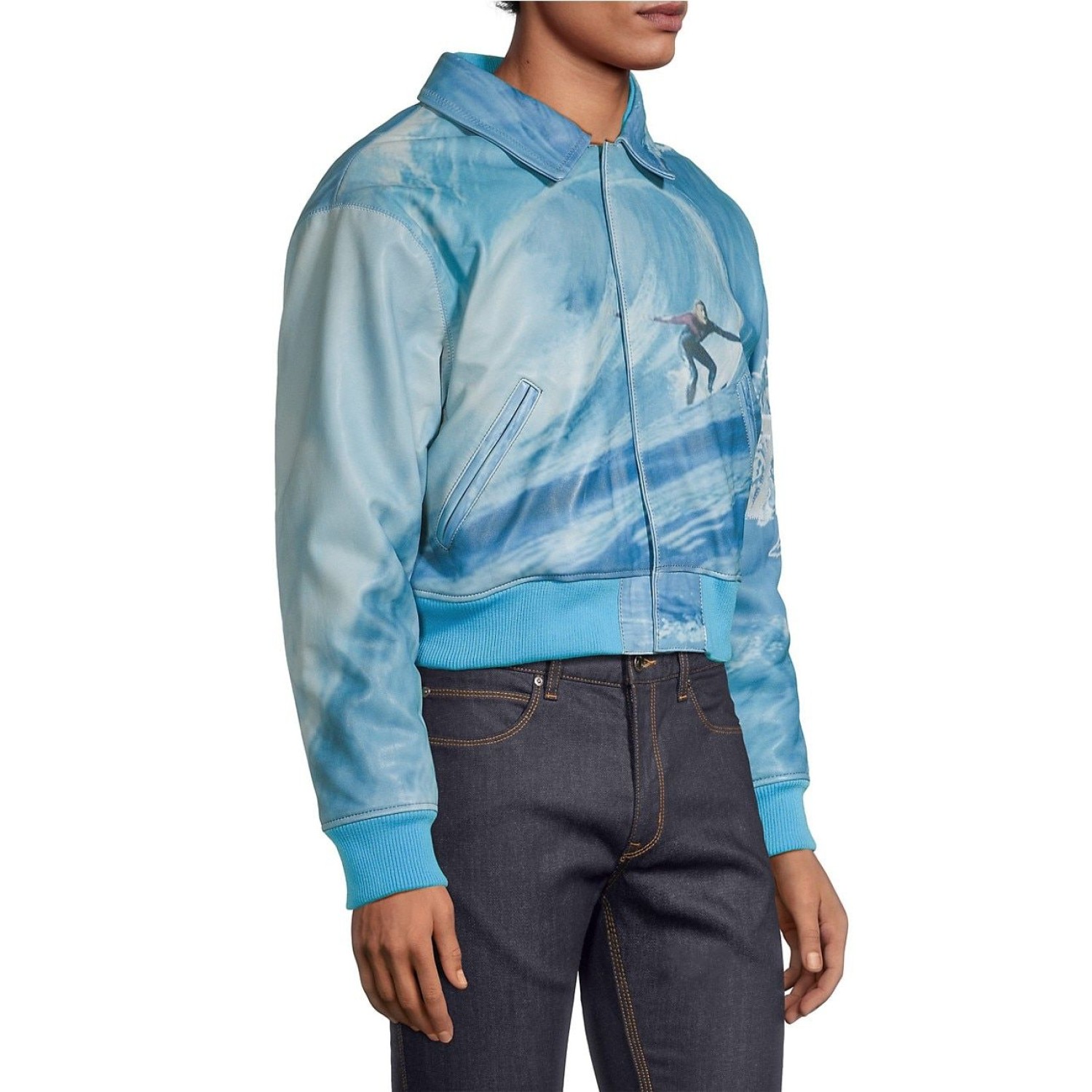 vogue internationals premium Leather Bomber Jacket