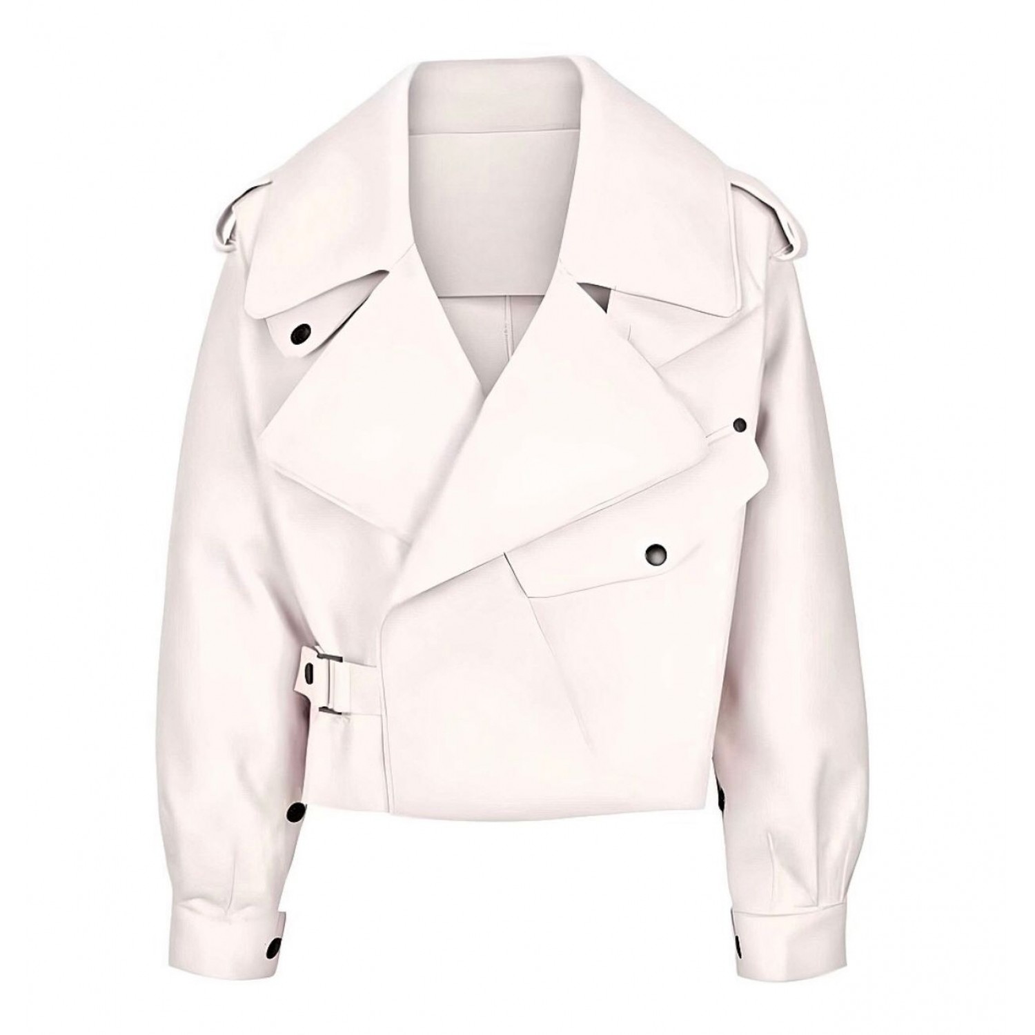 OVERSIZED LEATHER JACKET OFF-WHITE